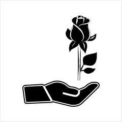 Tulip Icon Silhouette Illustration. Flower Vector Graphic Pictogram Symbol Clip Art. Doodle Sketch Black Sign.