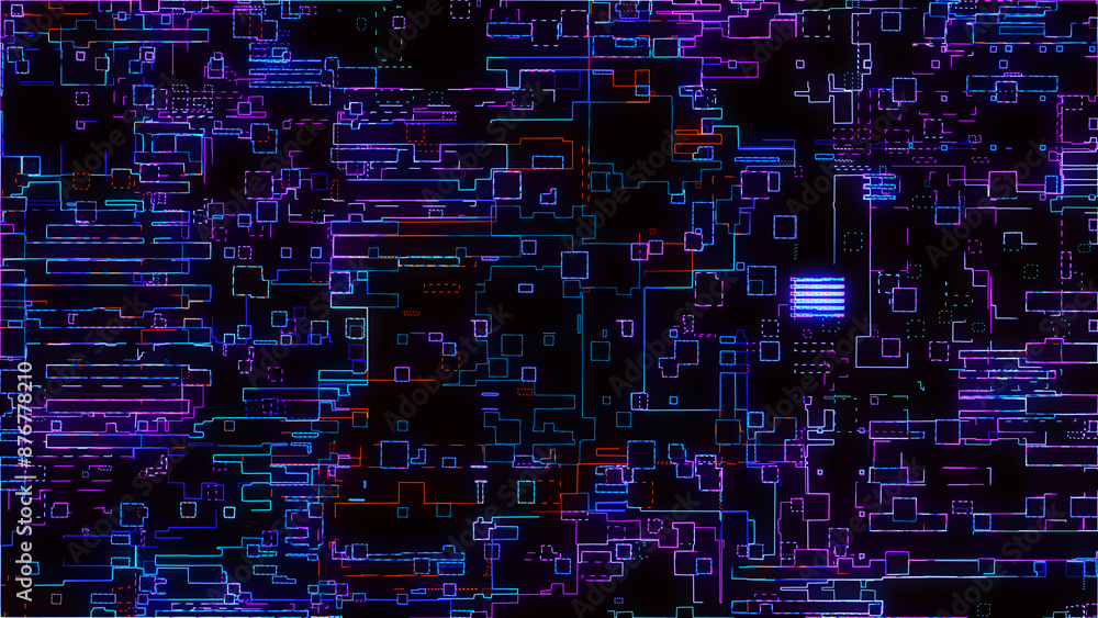 Poster printed circuit board. visualization of advanced technology concept: pcb processor microchip, digiti
