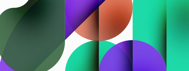 Obraz premium Circles and round shapes geometric minimal background. Transparent geometric shapes composition for wallpaper, banner, background or landing