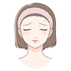 ほくろに悩む女性　顔のみ