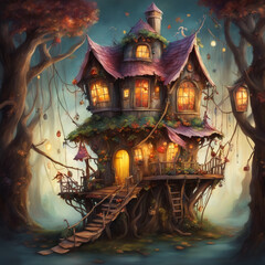 Fototapeta premium haunted house in the woods