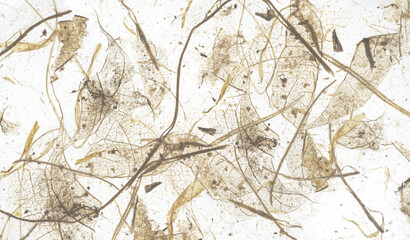 Mulberry paper texture background from made from natural leaves. Recycled paper texture background banner concept.