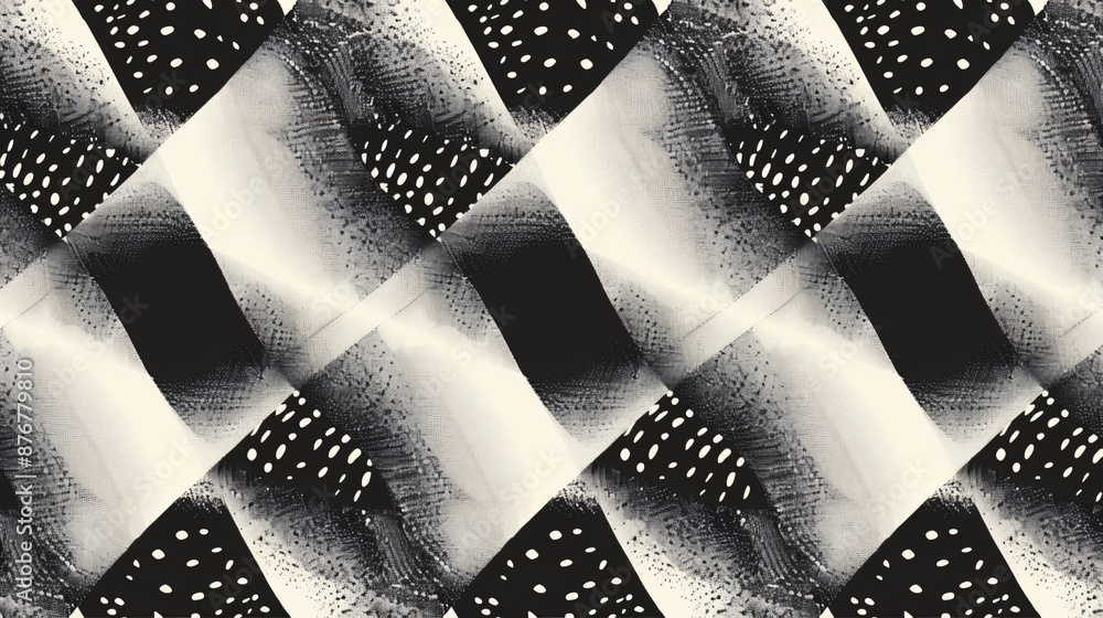Poster black and white vector seamless pattern with a simple, symmetrical geometric diamond pattern in the 