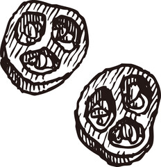 hand drawn illustration of peperoncino, vertical