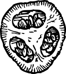 hand drawn illustration of jalapeno, vertical