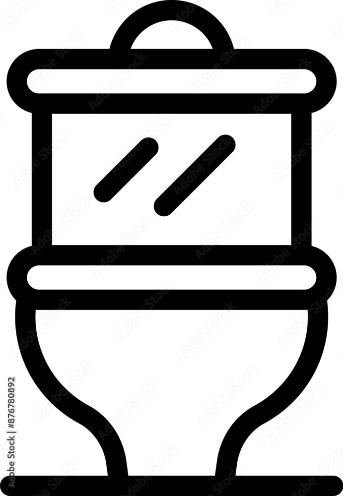 Poster bio toilet icon representing ecological sanitation system using composting process for a sustainable