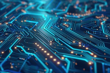 Electronic circuit board close up.