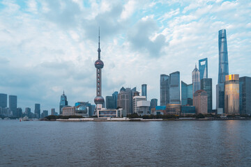 Fototapeta premium Urban city view with buildings in Shanghai, China
