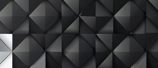 Black and white geometric background with diamond shapes, illustration, flat design. Grey gradient pattern.