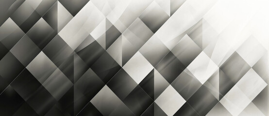 Fototapeta premium Black and white geometric background with diamond shapes, illustration, flat design. Grey gradient pattern.