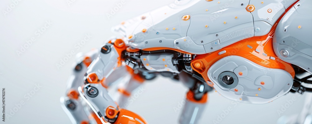 Poster editorial photography of a robotics project showcase, capturing the detailed and intricate designs o