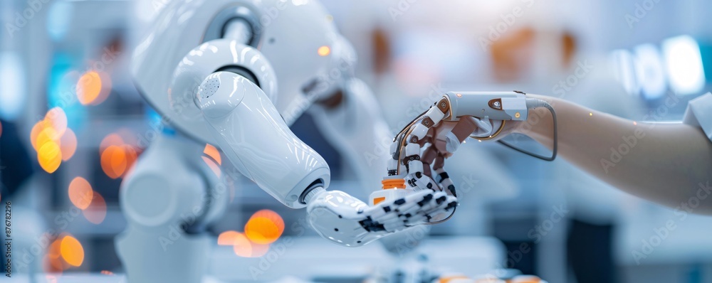 Poster editorial photography of a robotics project showcase, capturing the detailed and intricate designs o