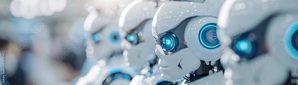 Poster editorial photography of a robotics project showcase, capturing the detailed and intricate designs o