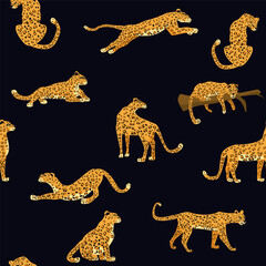 Leopard seamless pattern. Vector illustration