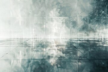 Bright gray background with mirrored effect