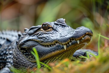 Fototapeta premium Close up Alligator on a swamps