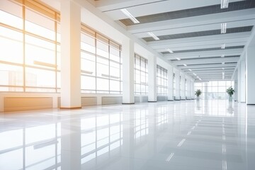 Fototapeta premium Empty Modern Office Space Blurred Background 