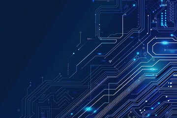 2d illustration Abstract futuristic electronic circuit technology background
