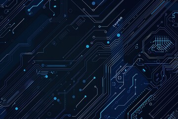 2d illustration Abstract futuristic electronic circuit technology background