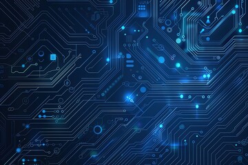2d illustration Abstract futuristic electronic circuit technology background