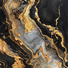 Obraz premium Golden and black marble texture background