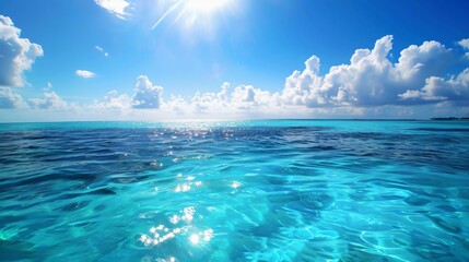 Obraz premium Anime style, Blue water wave 