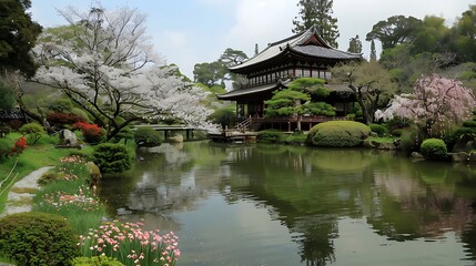 Serene Beauty: Cherry Blossoms Bringing Tranquility to Okayama Gardens
