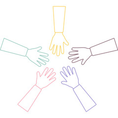 Fototapeta premium Friendship Day Hands Line