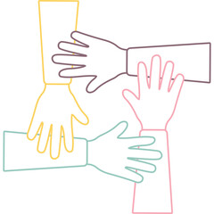 Obraz premium Friendship Day Hands Line