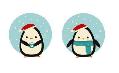 Cute winter Penguins