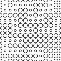 Seamless circles pattern. Stylish texture with small circles. Geometric pattern. Grid circles pattern. Seamless vector repeating background. Black circles isolated on white background.