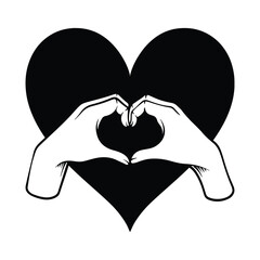  hand-drawn llustration of a hand symbolizing love