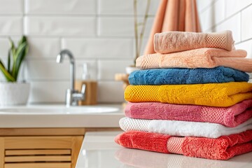 Stack of bath towels
