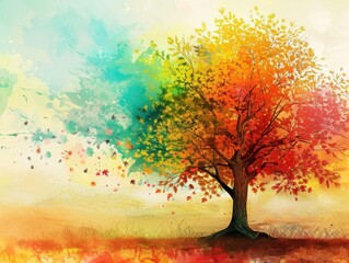 Nature's Wondrous Transition: Captivating Tree Changing Colors in Autumn