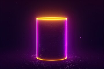 Product display stand for display of content design. Abstract fashion background, ultraviolet neon lights, pink blue vibrant colors, laser show. Banner for advertise product. 3D illustration