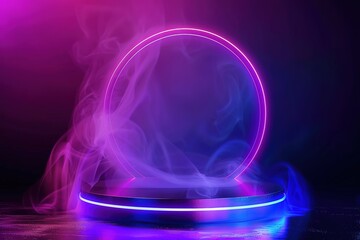 Obraz premium Abstract glowing purple diagonal lighting lines on dark background with lighting effect and sparkle with copy space for text. Luxury design style.