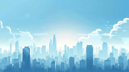 Abstract Vector Illustration, Futuristic blue Urban city Landscape with Advanced Smart City Technology, Graphic Resources, Wallpapers, Brochure, Websites, banner design, Advertising, web, background 