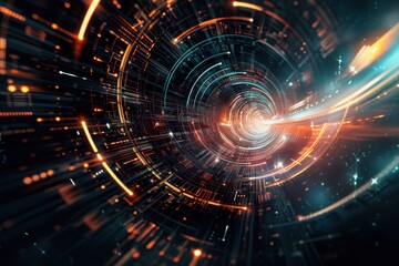 Obraz premium A futuristic, dynamic poster with sci-fi elements