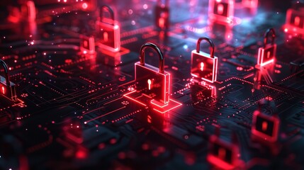 Concept of internet network security with padlock. Generative AI