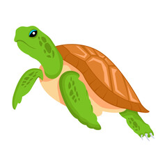 A flat icon of cute pelagic turtle 

