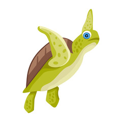 Flat icon depicting cute tropical turtle  

