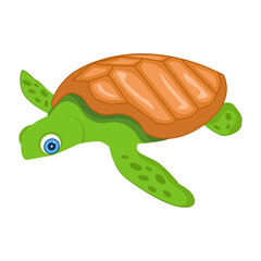 An icon of tropical reptile in flat style  

