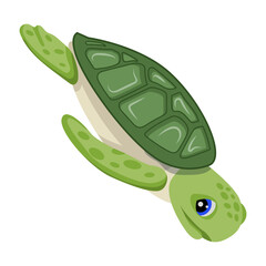 A flat style icon of reef turtle 

