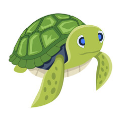 An icon of cute terrapin in flat style 


