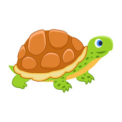 Basking turtle designed in flat style  

