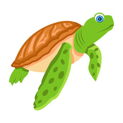 An icon of sea chelonian in flat style  

