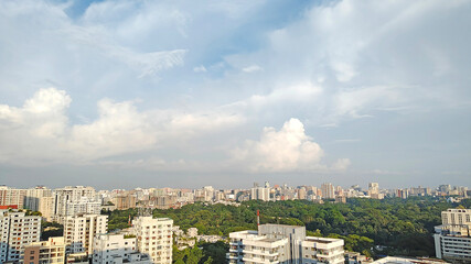 Amazing view of cloudy sunset sky