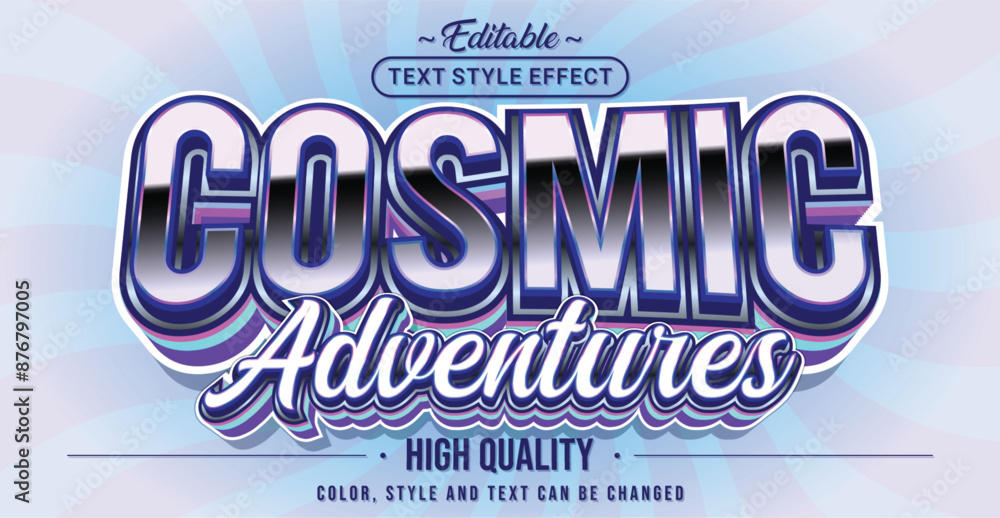 Poster Editable text style effect - Cosmic Adventures text style theme.