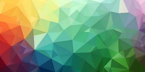 Abstract geometric background consisting of pastel colored polygons arranged in a gradient.