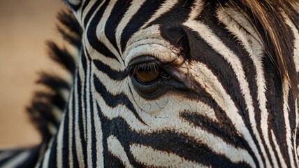 Naklejka premium A close-up shot of the zebra's muzzle, focusing on its nostrils and whiskers